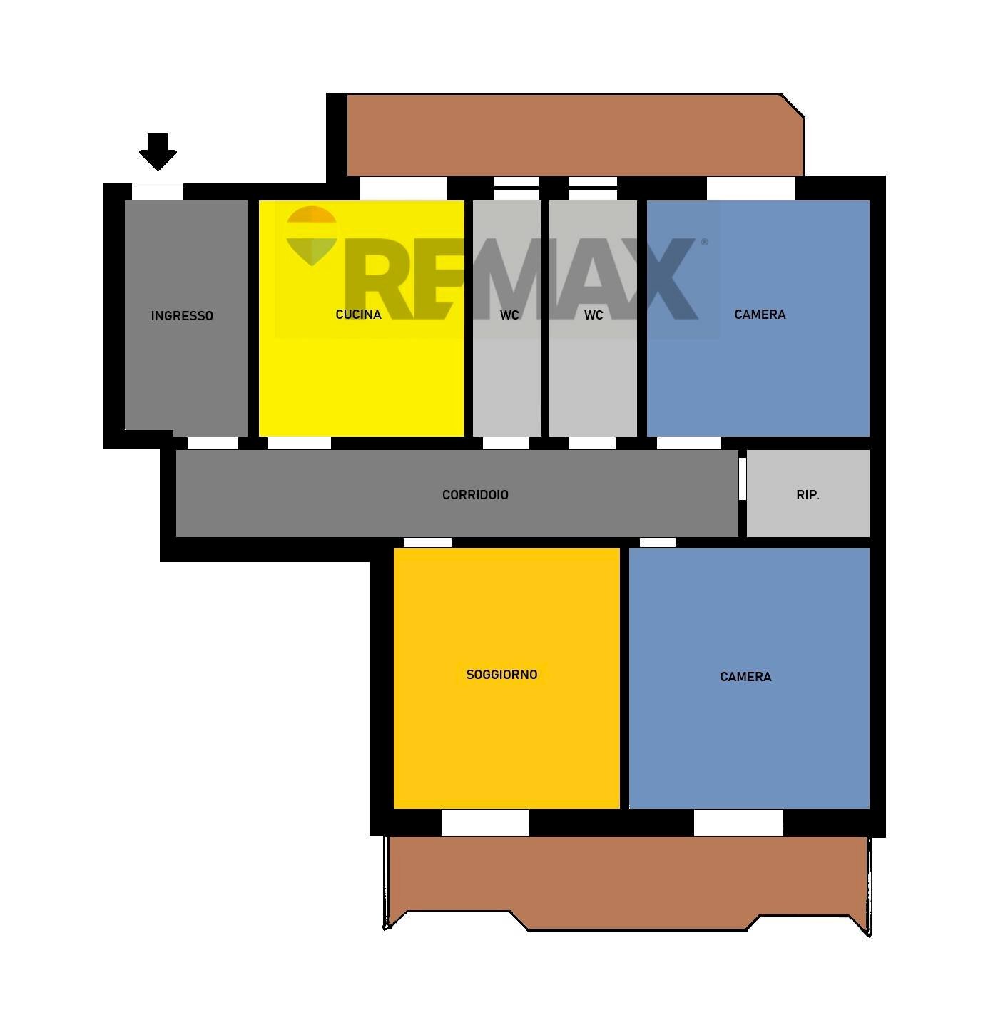 Pianta 2D - Three-room apartment Via della Resistenza
 
124, Villaricca - floor plans 1