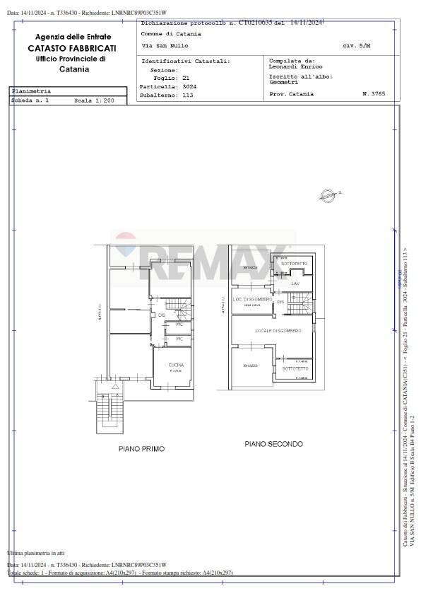 Pianta 2D - Appartamento Via San Nullo
 
5M, Catania - planimetria 1