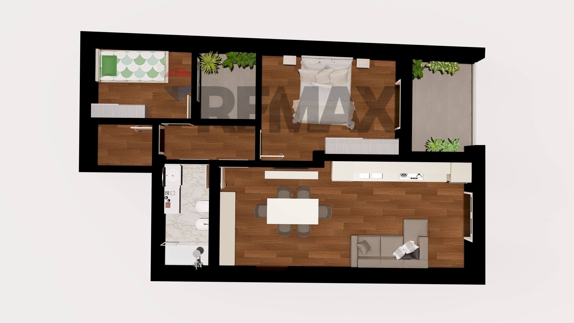 Pianta 3D - Appartamento Via Oslo, Pozzallo - planimetria 1