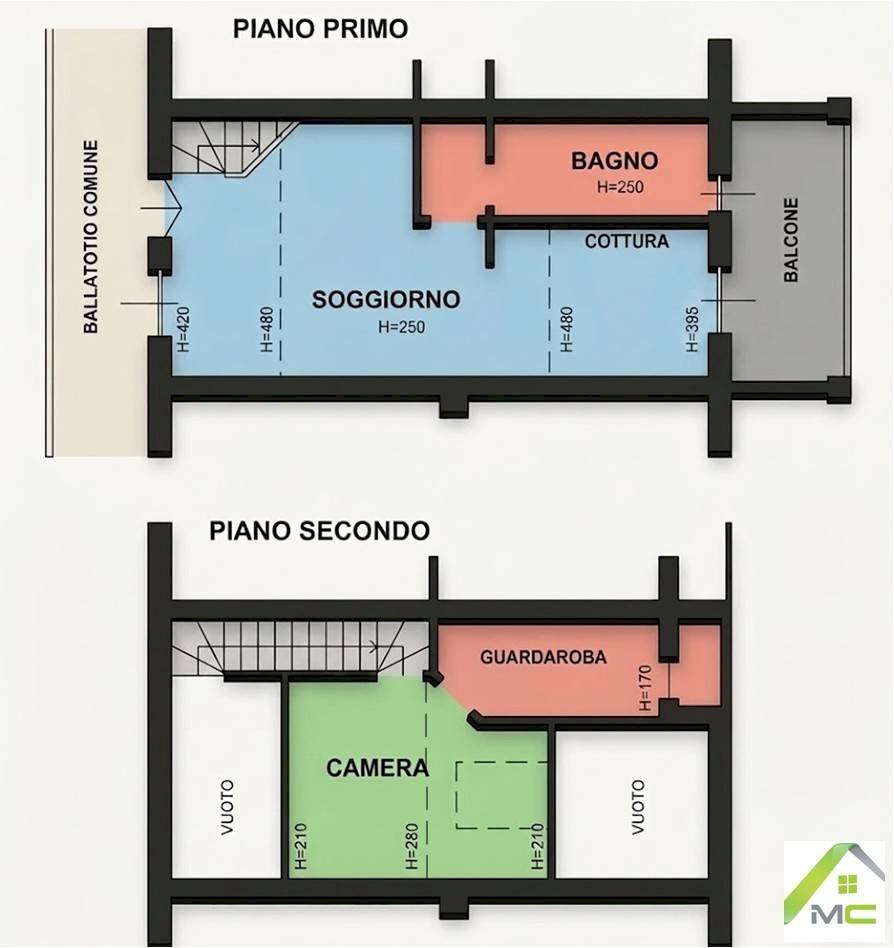 Foto 9 - Two-room apartment VIA S. PAOLO  DELLA CROCE
 
22, Liscate - floor plans 1