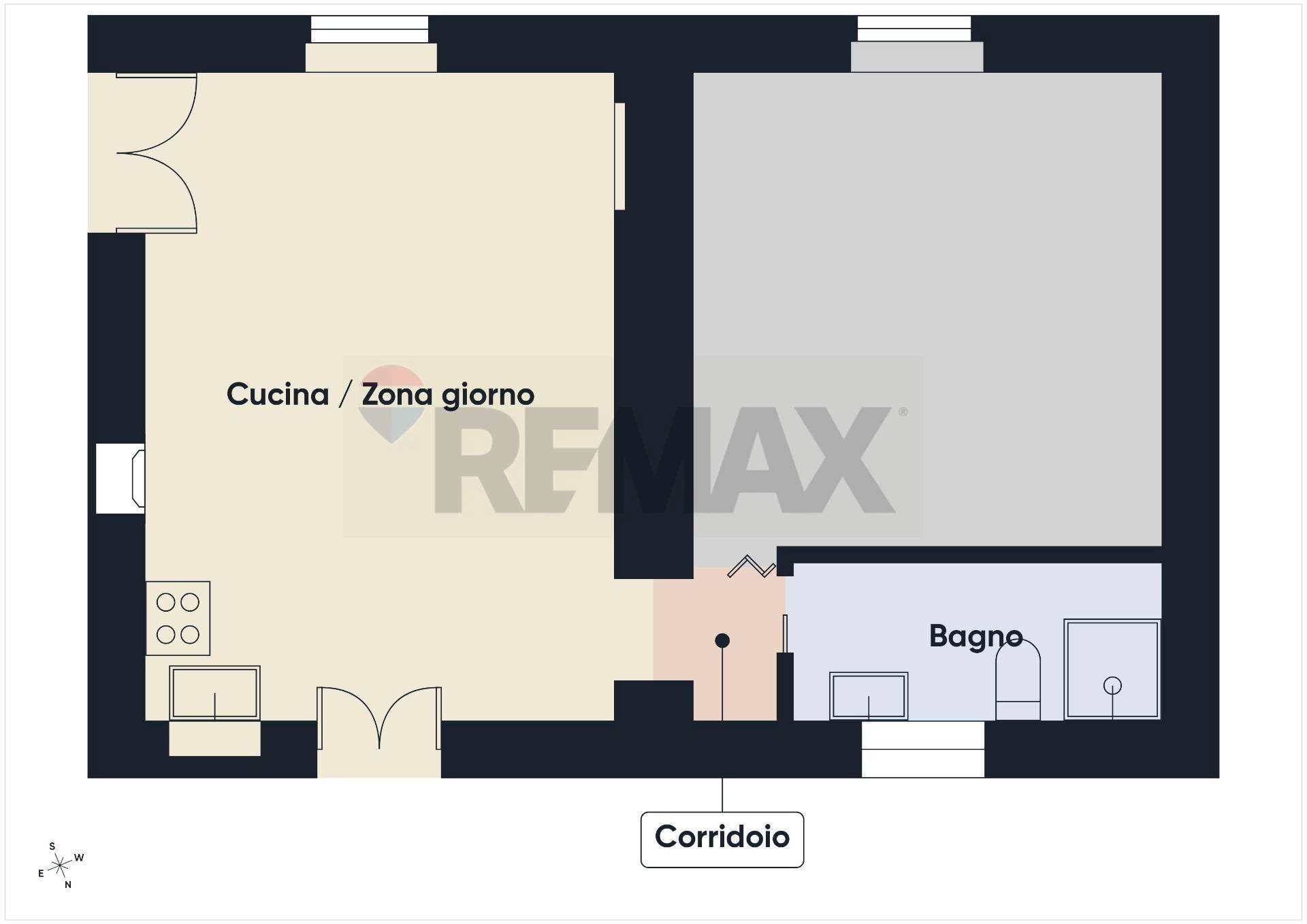 Pianta 2D - Two-room apartment Calcata - floor plans 1