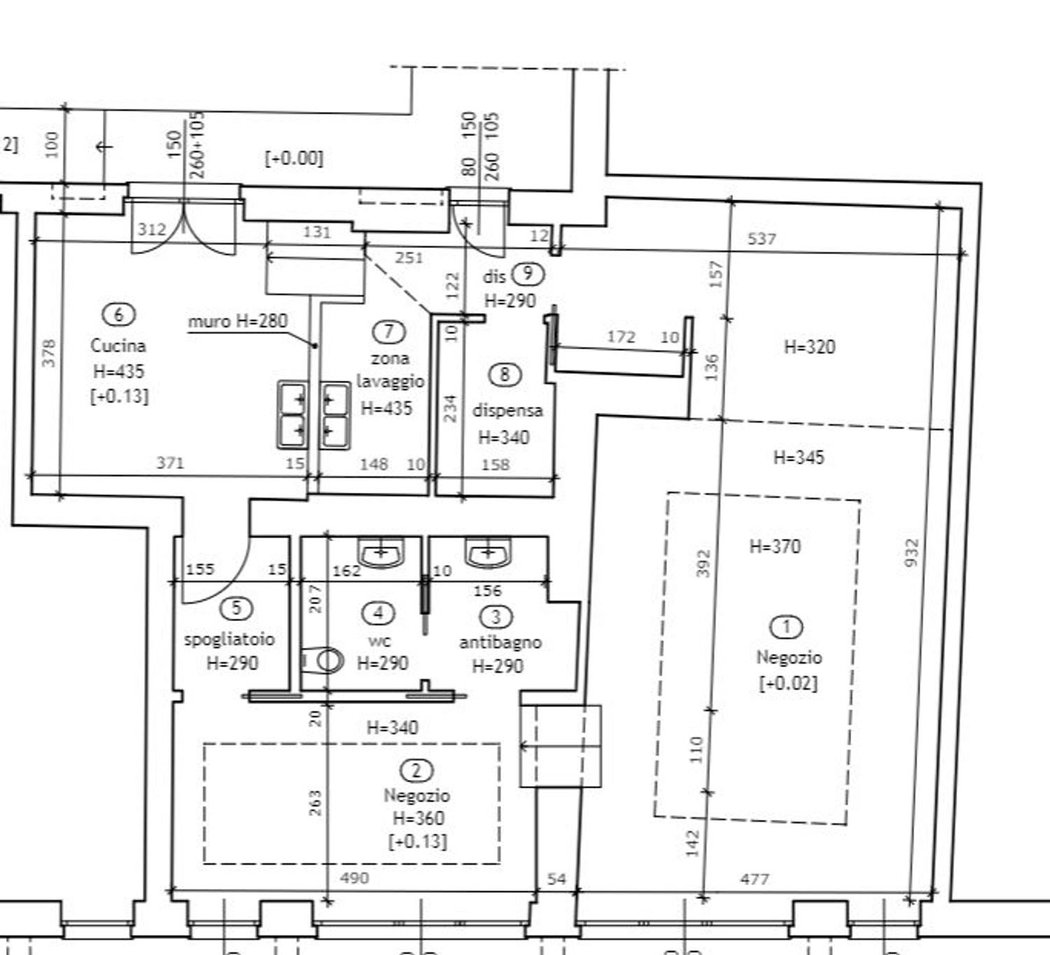 planimetria - Commercial Premises Quinto Reggimento Alpini, Lecco - floor plans 1