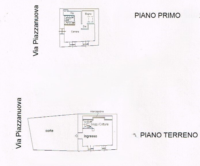1 - Portion of a house at auction Via Piazza Nuova snc, Casanova Lerrone - floor plans 1