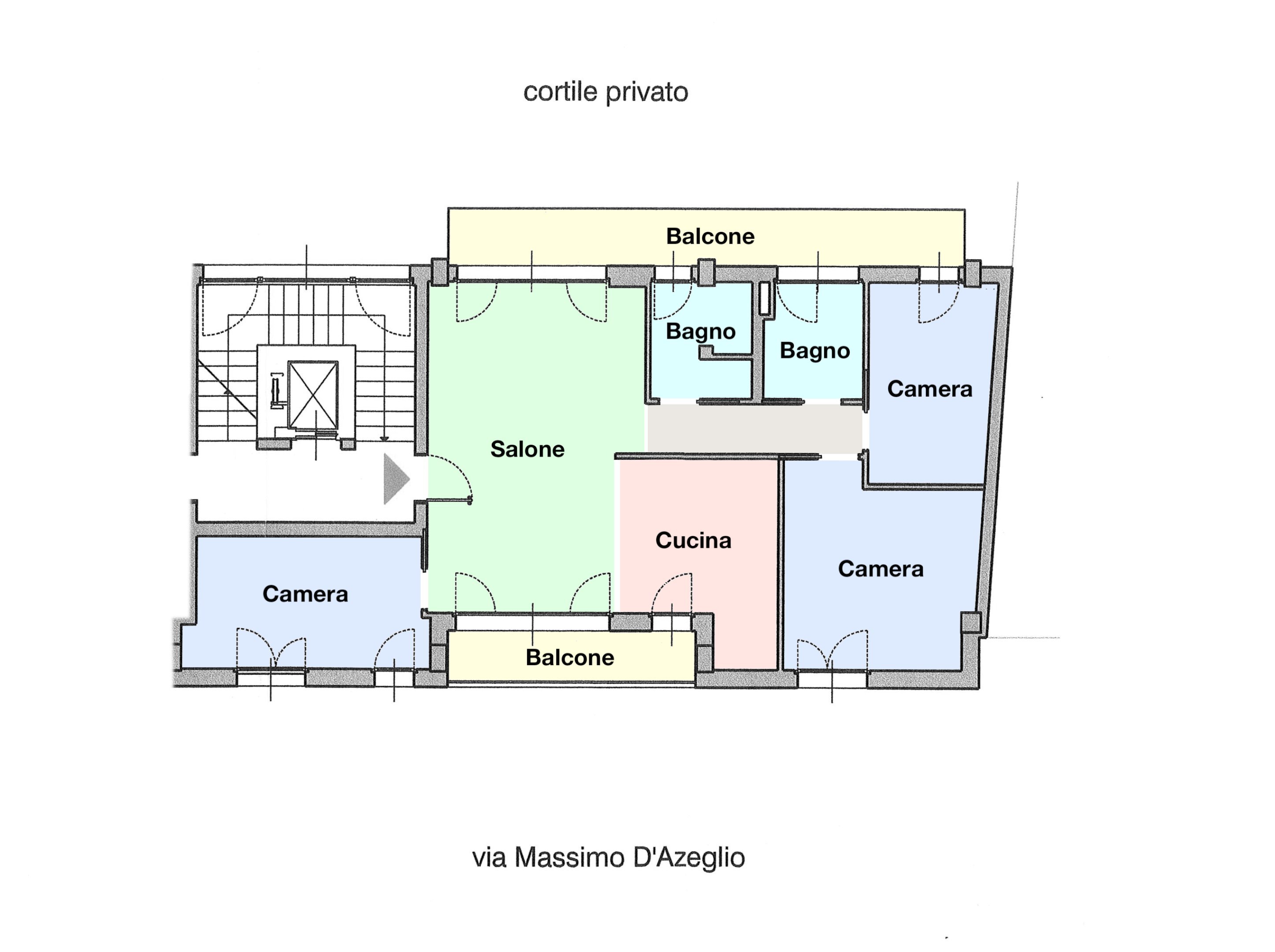 Planimetria - Apartment piazza Medici, 22, Asti - floor plans 1