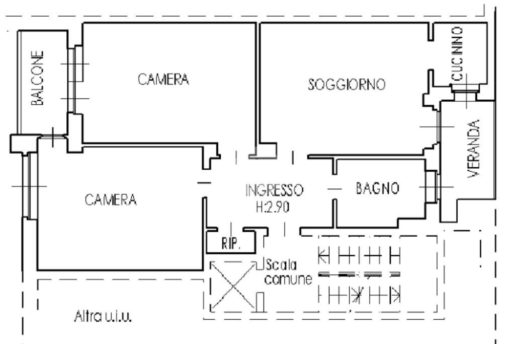Three-room apartment Via alfano, Piossasco - floor plans 1