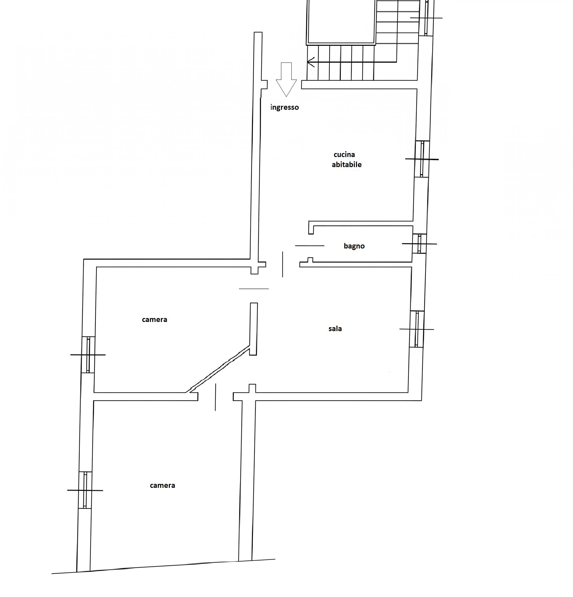 Four-room apartment via del Carso, Bologna (neighborhood Costa Saragozza) - floor plans 1