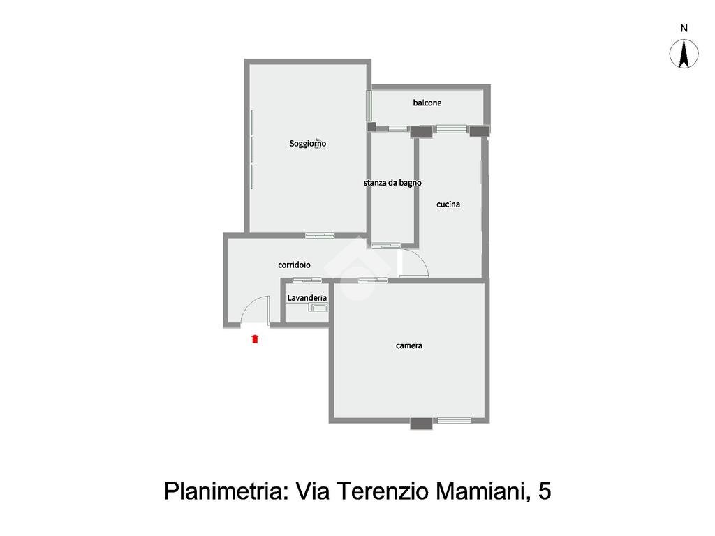 Bilocale Via Privata Terenzio Mamiani, Milano (zona Turro) - planimetria 1
