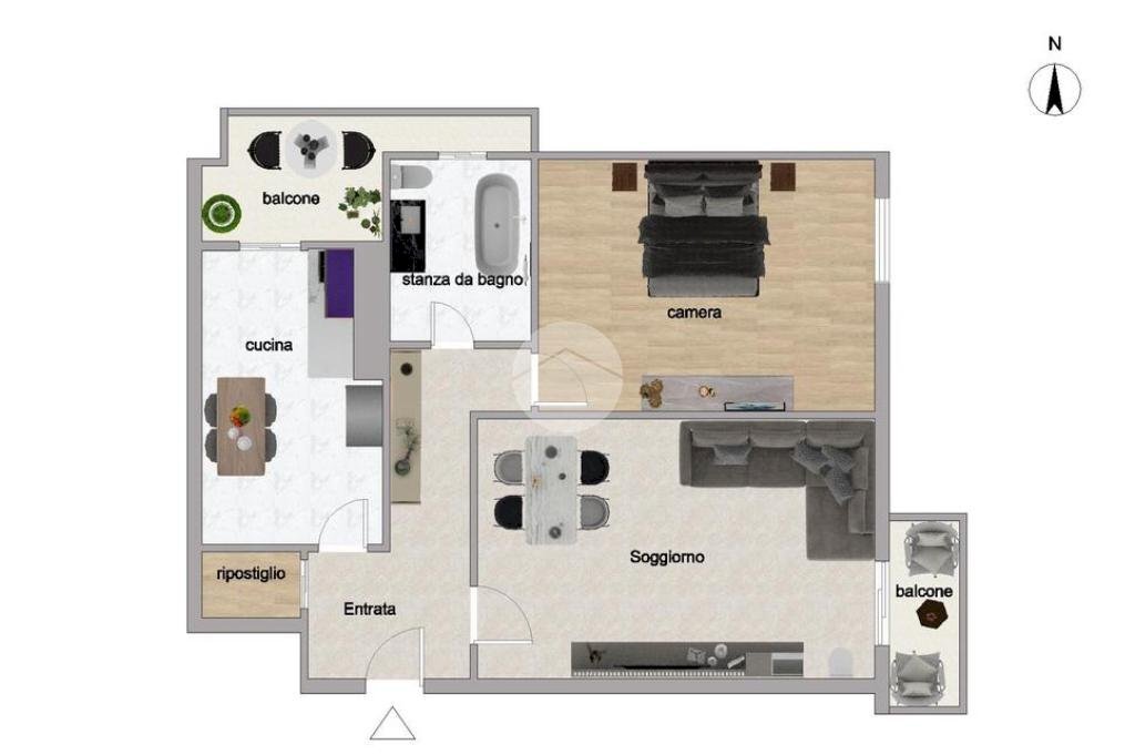 Two-room apartment Via Cannero, Milano (neighborhood Maciachini) - floor plans 1