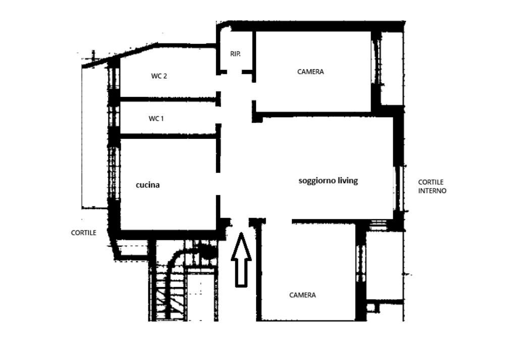 Four-room apartment Corso Bernardino Telesio, Torino (neighborhood Parella) - floor plans 1