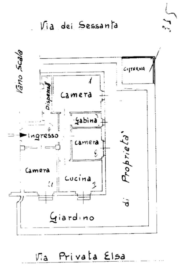 Four-room apartment Via elsa, Genova (neighborhood Cornigliano) - floor plans 1