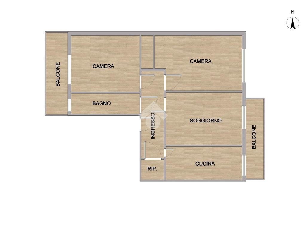 Three-room apartment Via Almerigo Storari, Ferrara - floor plans 1
