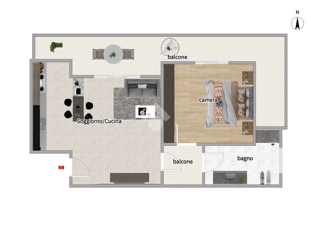 Two-room apartment Via Manzoni, Vernate - floor plans 1