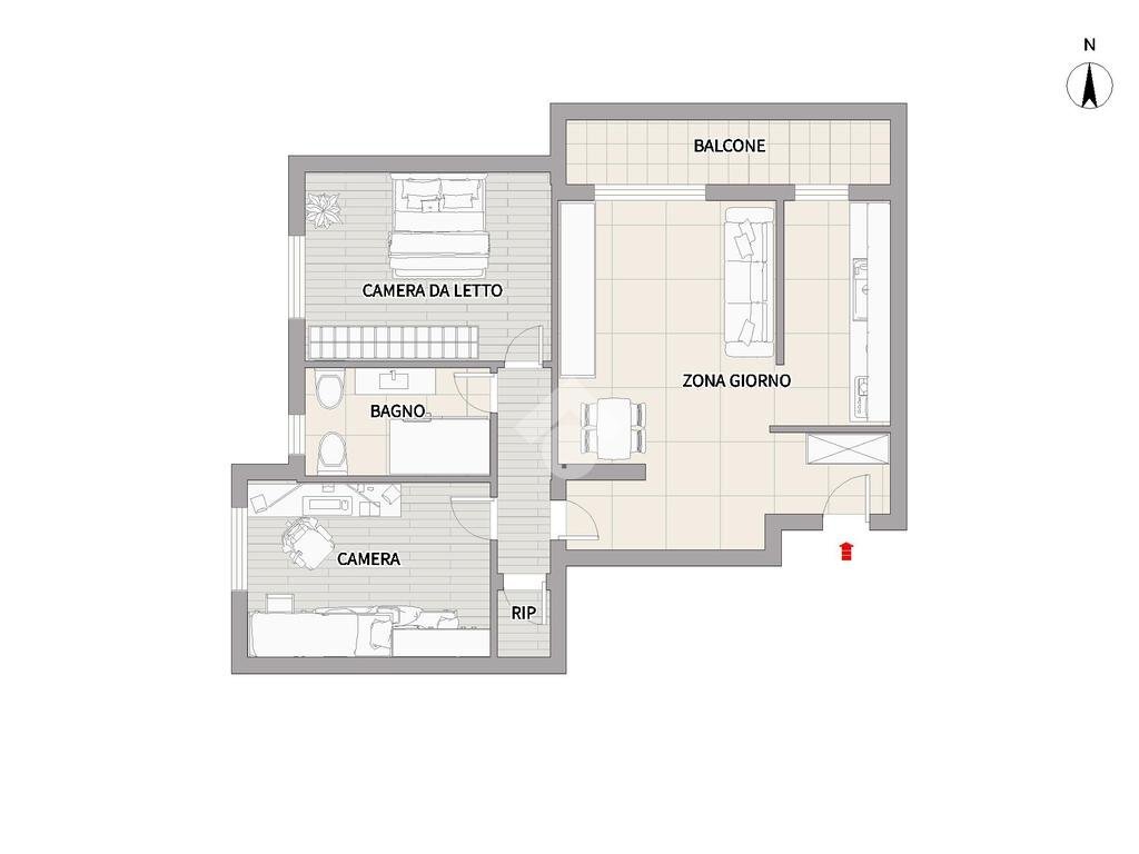 Three-room apartment Via Alessandro Manzoni, Bareggio - floor plans 1