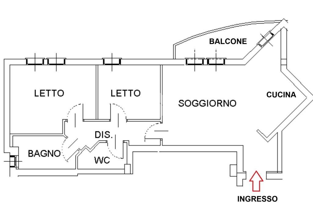 Three-room apartment Via U. Foscolo, Senago - floor plans 1