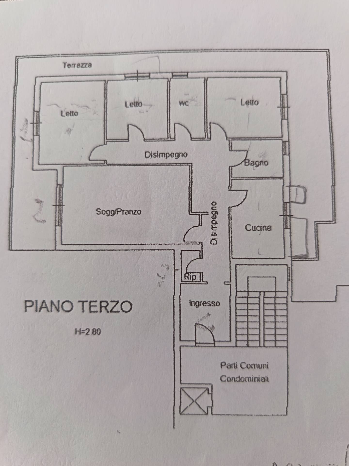 Foto 55 - Four-room apartment Via del Fiume
 
2, Fano - floor plans 1