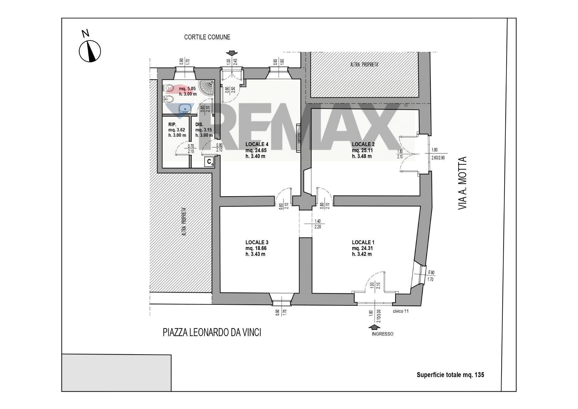 Pianta 2D - Three-room apartment Vaprio d'Adda - floor plans 1