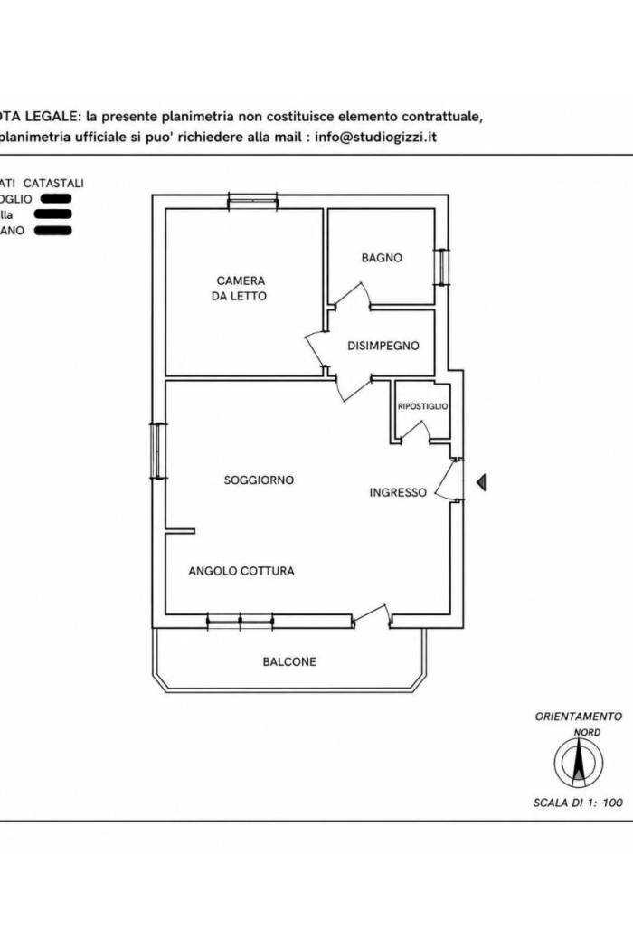 Two-room apartment via in Arcione, 70, Roma (neighborhood Centro Storico) - floor plans 1