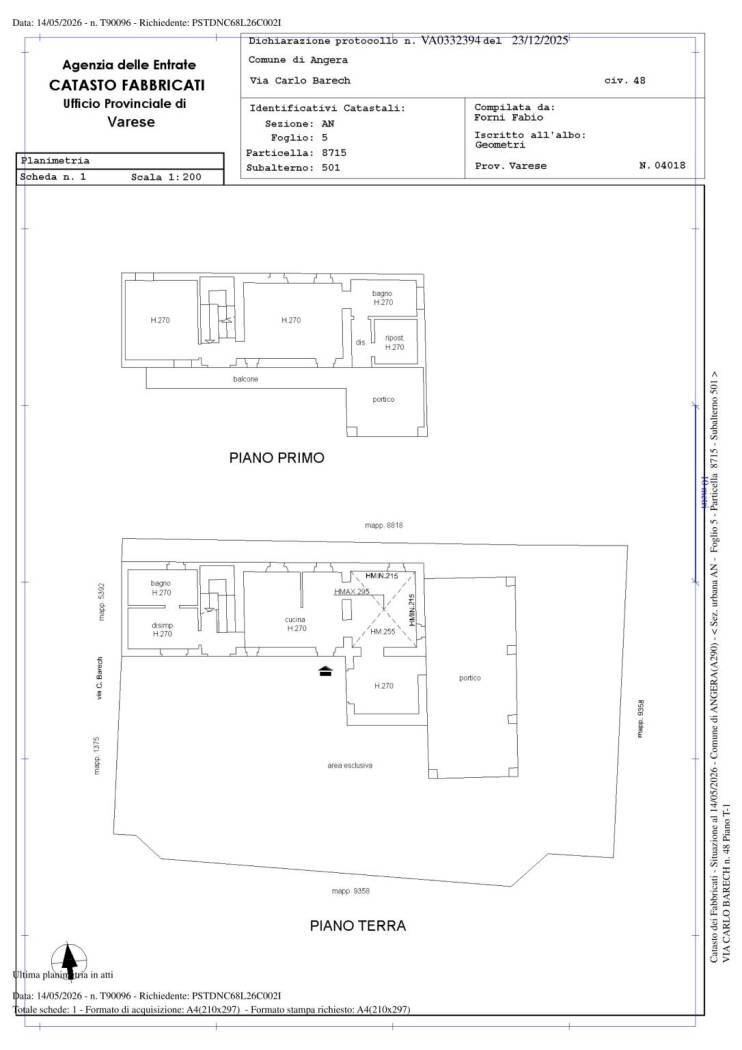 Rustico via Barech, Angera - planimetria 1