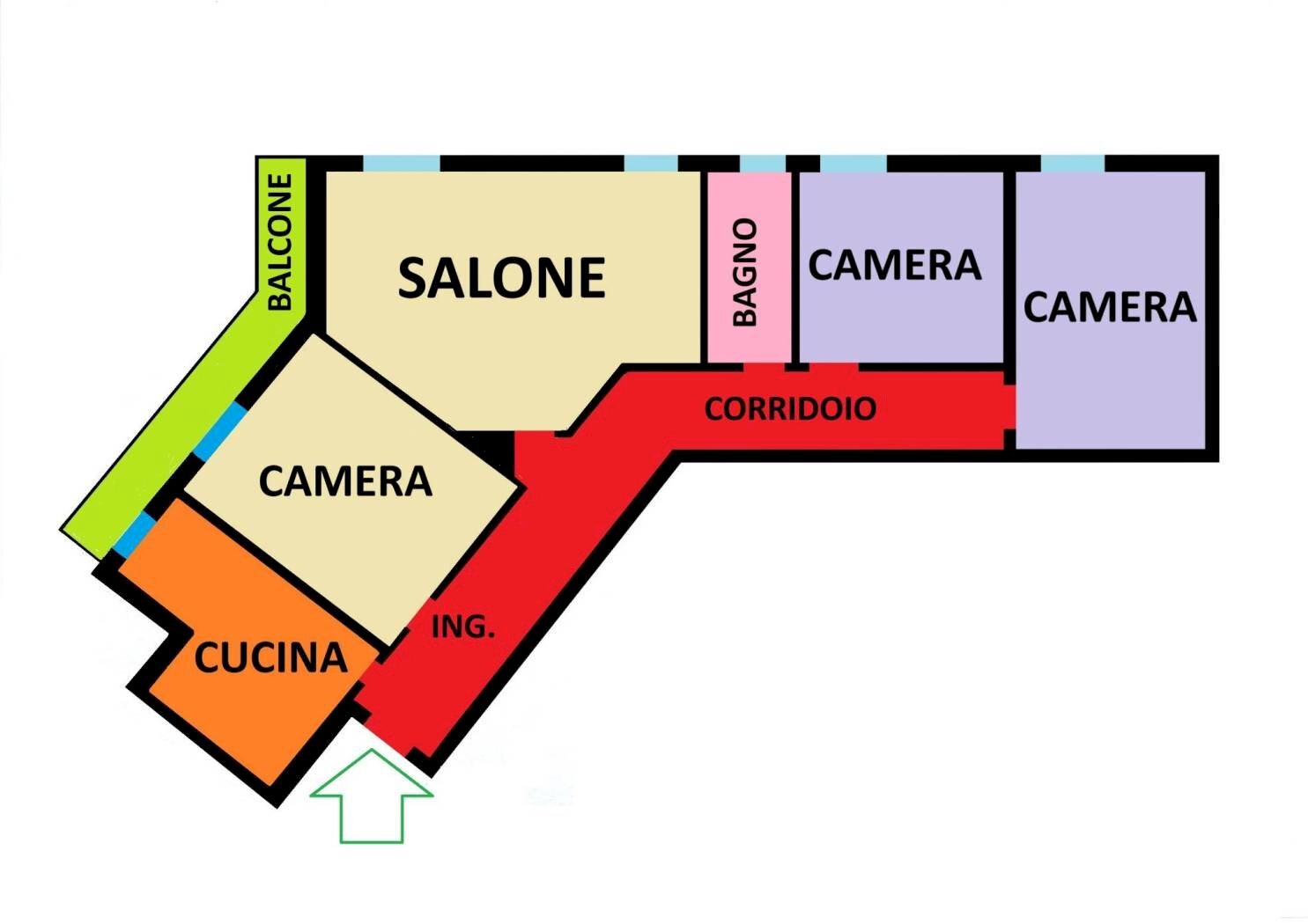 Appartamento Bologna (zona Centro Storico) - planimetria 1
