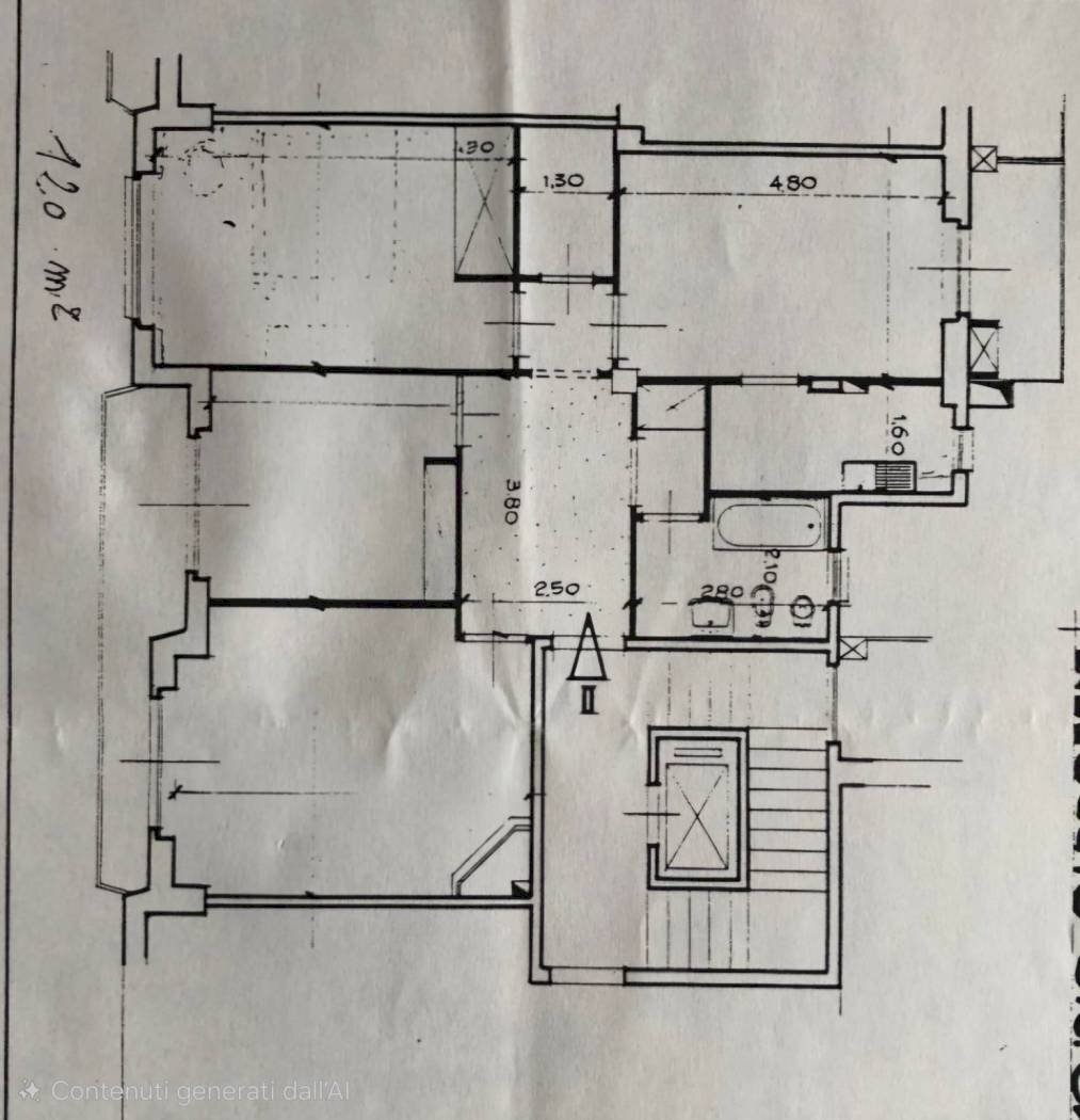 Quadrilocale corso Galileo Ferraris, Cuneo (zona Donatello) - planimetria 1