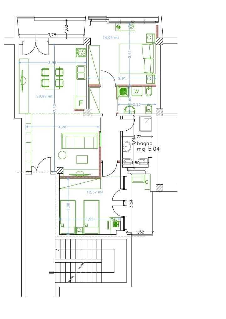 pln via liguria 6 - Apartment Via Liguria, Pescara - floor plans 1