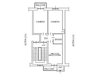 planimetria per pubblicita\' - Trilocale Via Domodossola 64, Torino (zona Parella) - foto 13