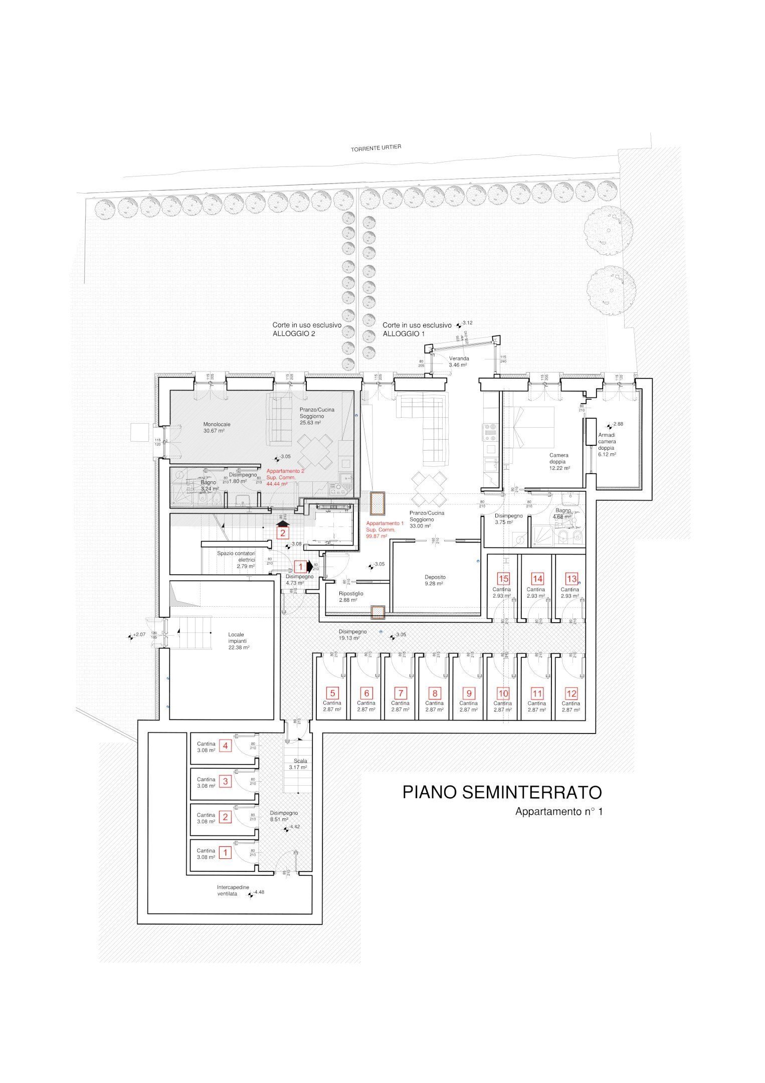 Three-room apartment Frazione Lillaz, 47, Cogne - floor plans 1