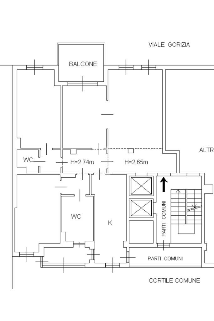 Appartamento Viale Gorizia, Milano (zona Porta Genova) - planimetria 1