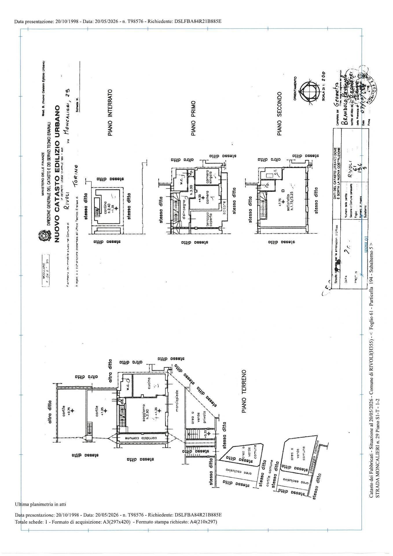 Foto 52 - Casa semi indipendente STRADA MONCALIERI
 
29, Rivoli - planimetria 1