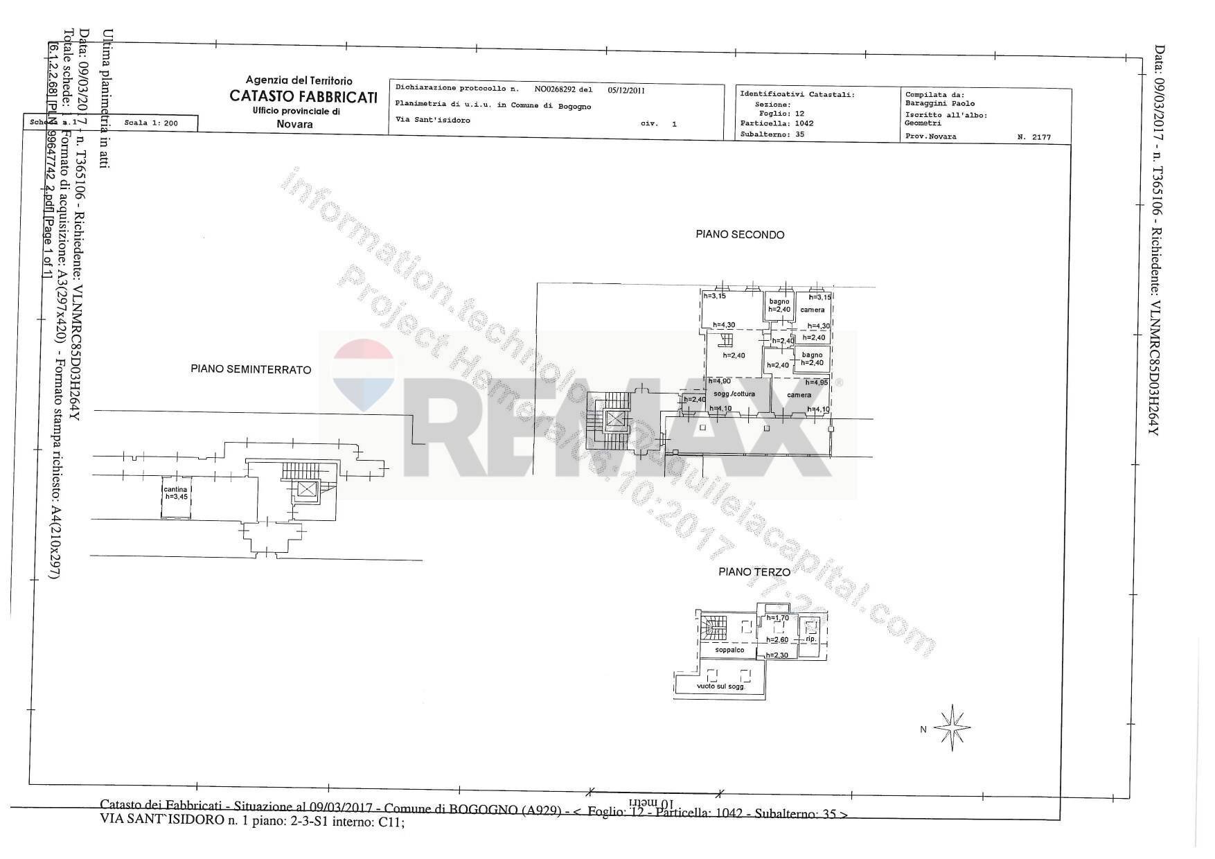 Pianta 2D - Three-room apartment Via Sant'Isidoro
 
1, Bogogno - floor plans 1