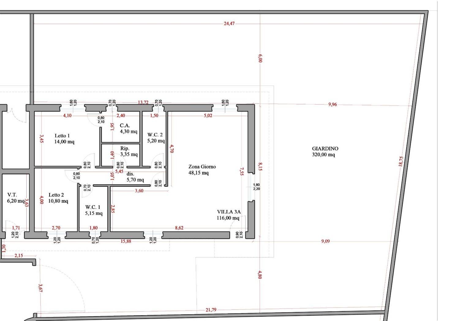 Villa via Murici, 1, Taranto - floor plans 1