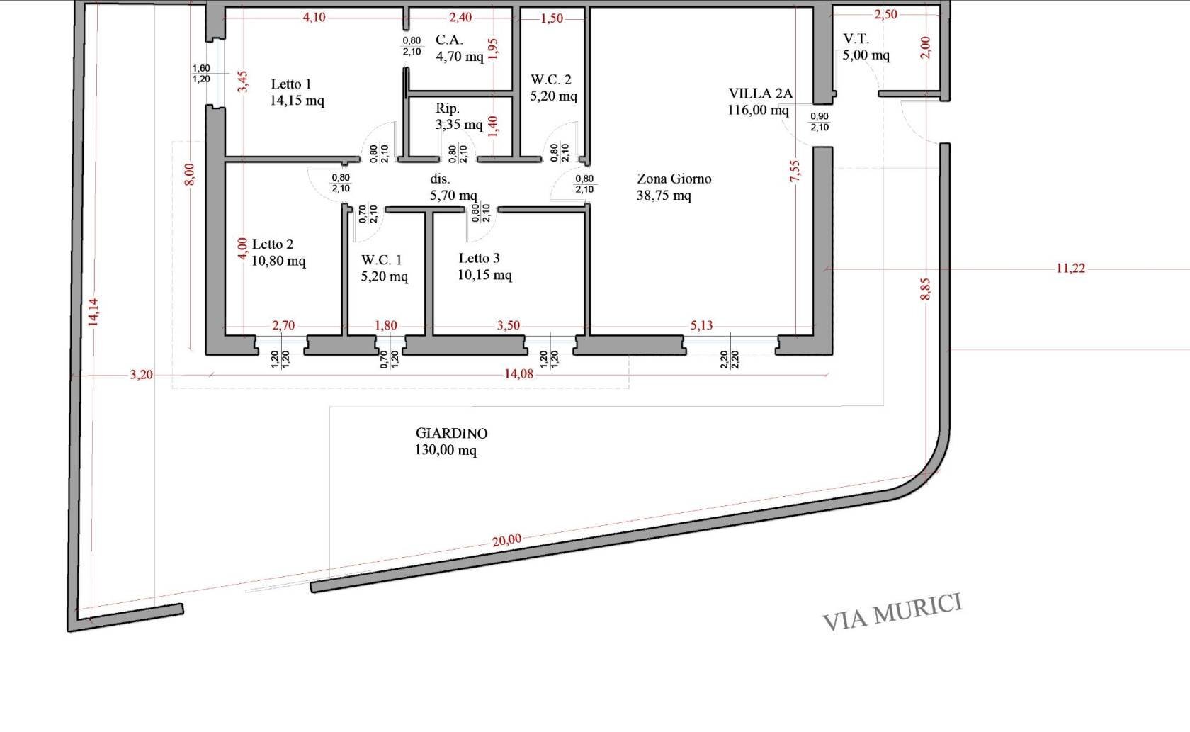 Villa via Murici, 1, Taranto - floor plans 1