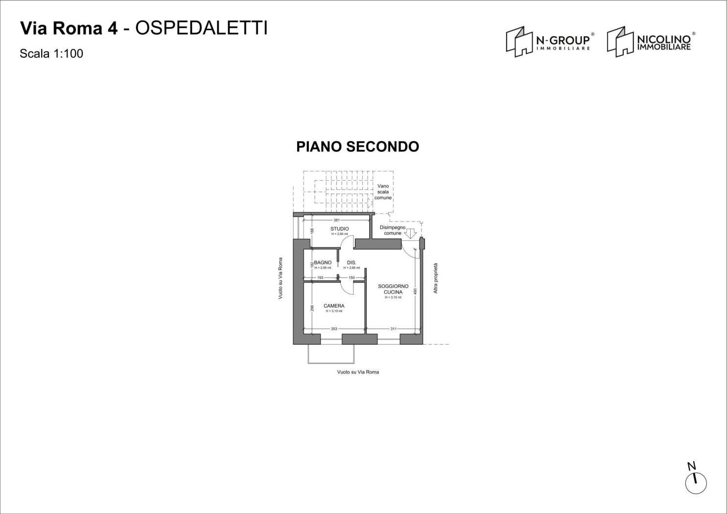 Three-room apartment via Roma, 4, Ospedaletti - floor plans 1