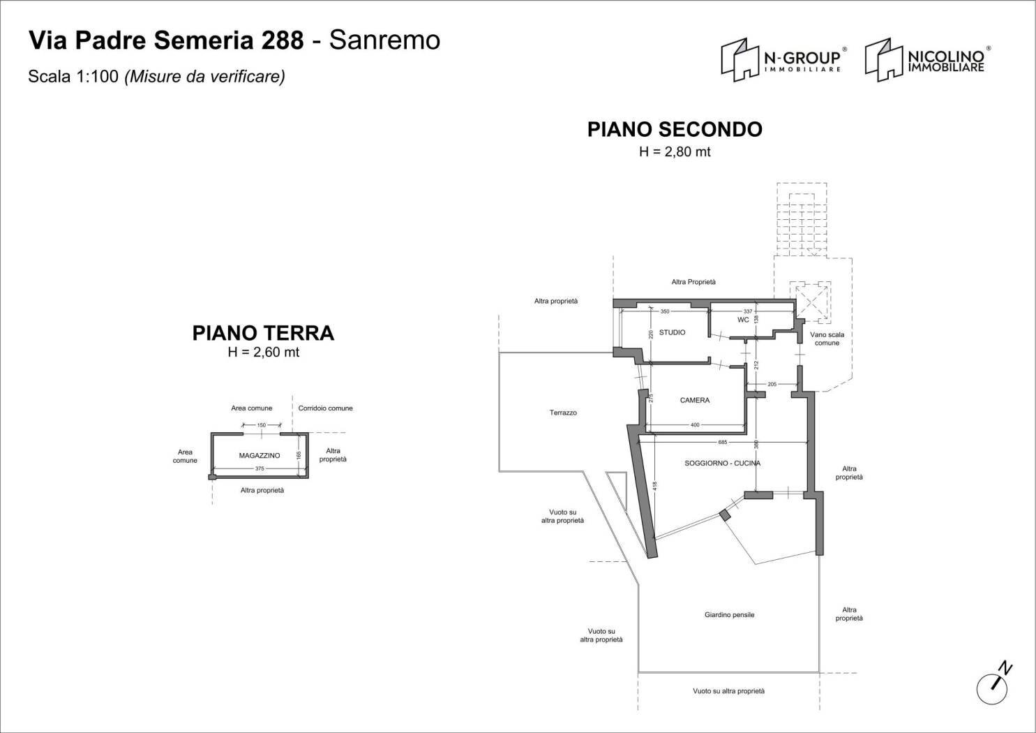 Trilocale via Padre Semeria, 288, Sanremo - planimetria 1
