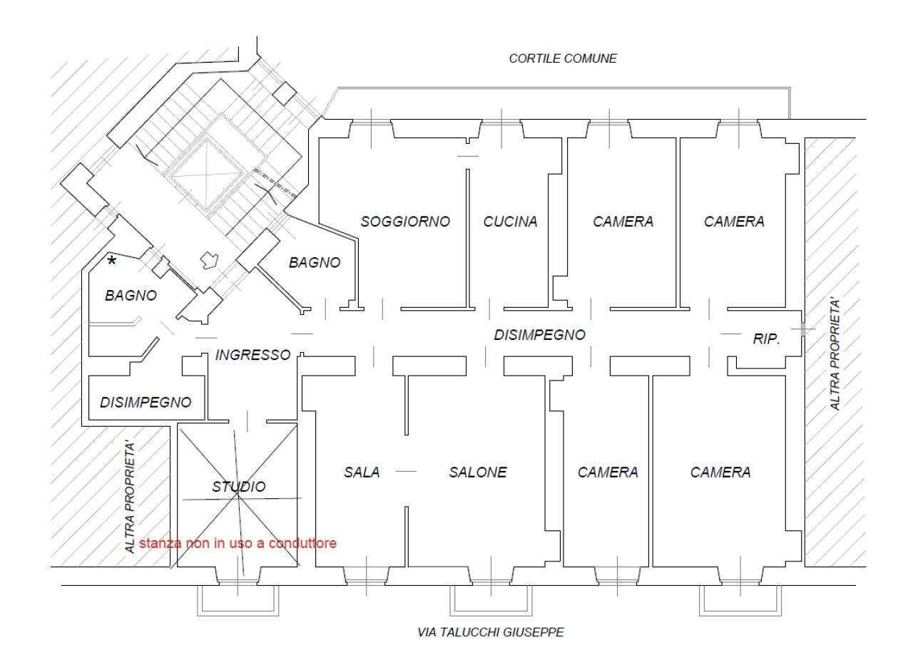 Apartment via Giuseppe Talucchi, 1, Torino (neighborhood Campidoglio) - floor plans 1