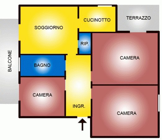 piantina - Quadrilocale Bologna (zona San Donato) - planimetria 1