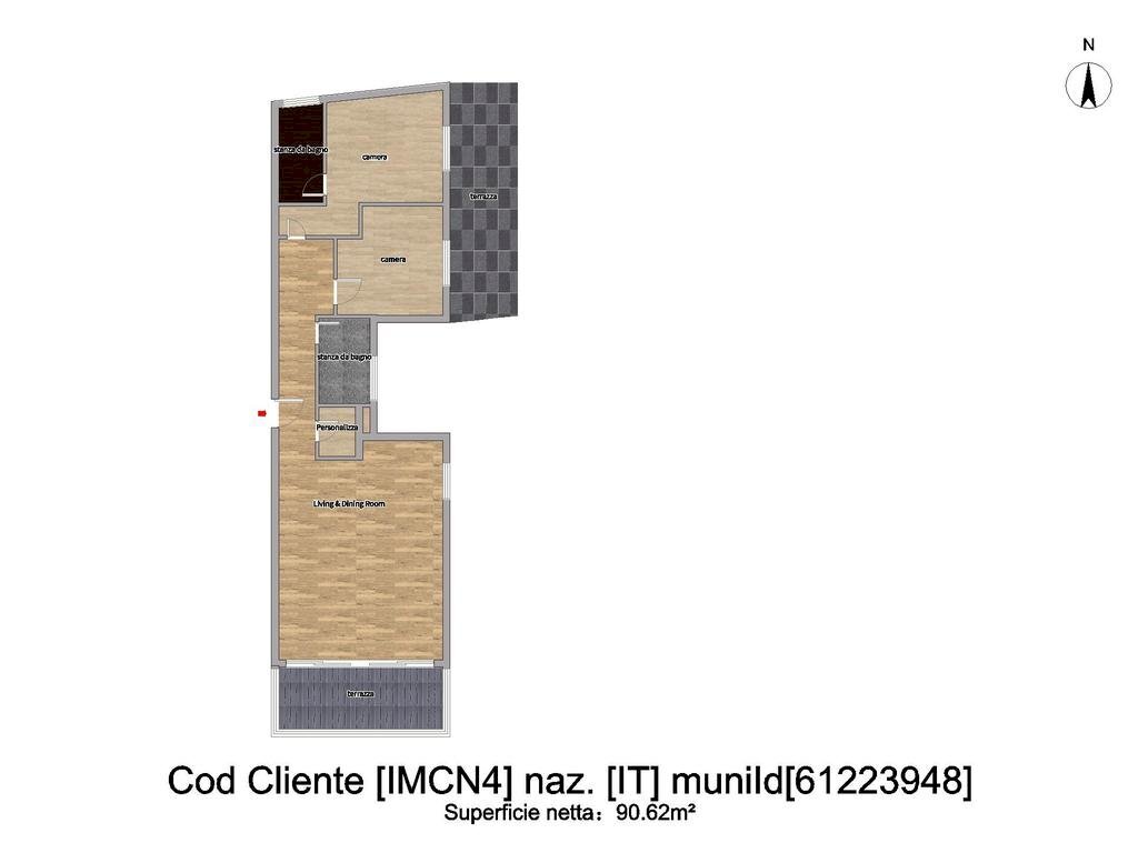 Three-room apartment Lungomare amerigo vespucci, Imperia - floor plans 1