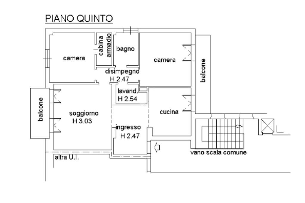 Three-room apartment Strada Antonio Zarotto, Parma (neighborhood Lubiana) - floor plans 1