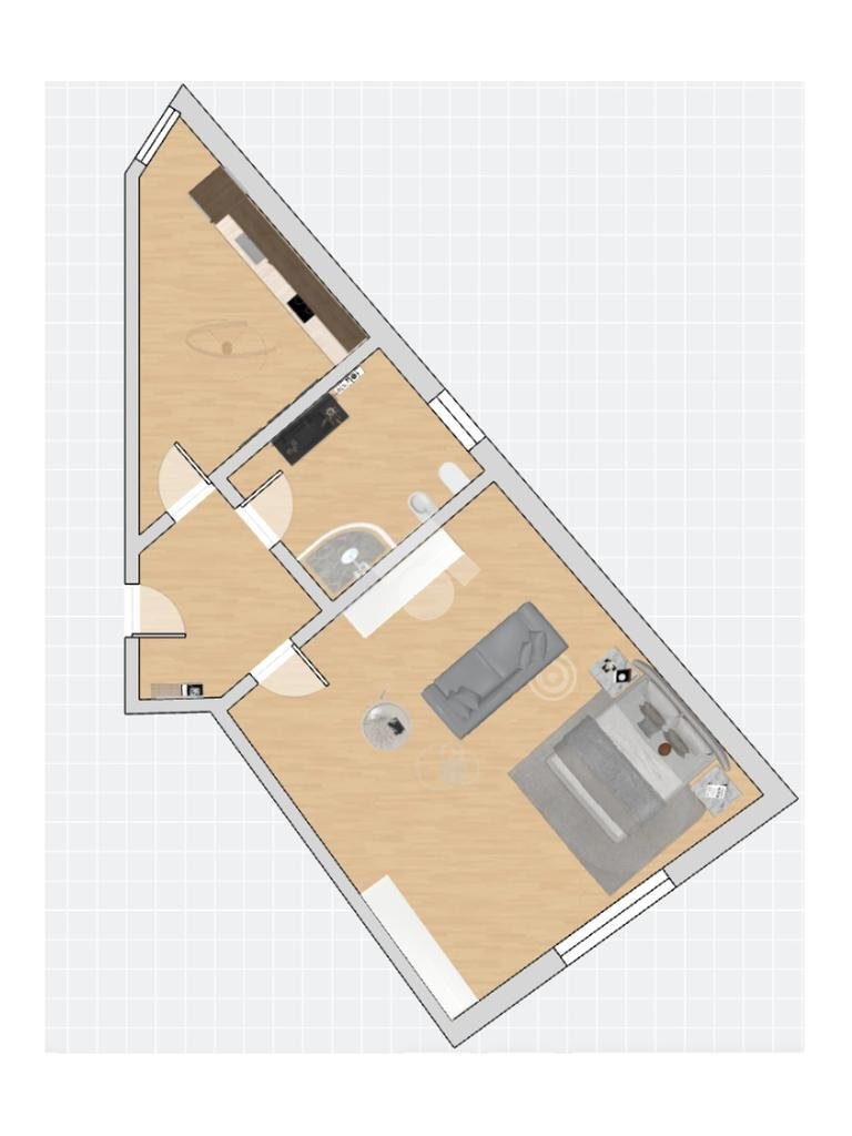 One-room apartment Via Crema, Legnano - floor plans 1