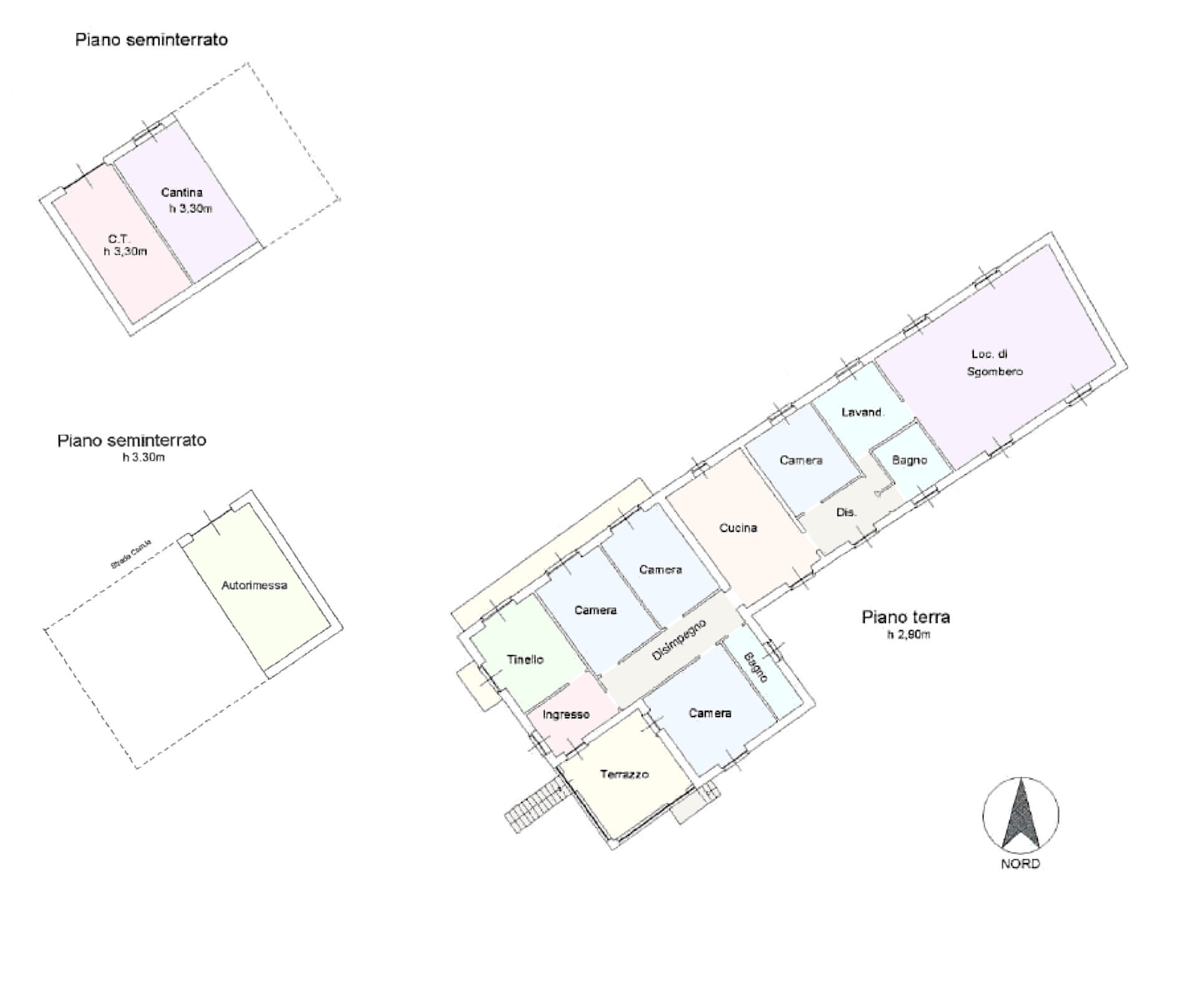 Planimetria - Semi-detached Villa Via Monsignor Schierano, 1, Castell'Alfero - floor plans 1