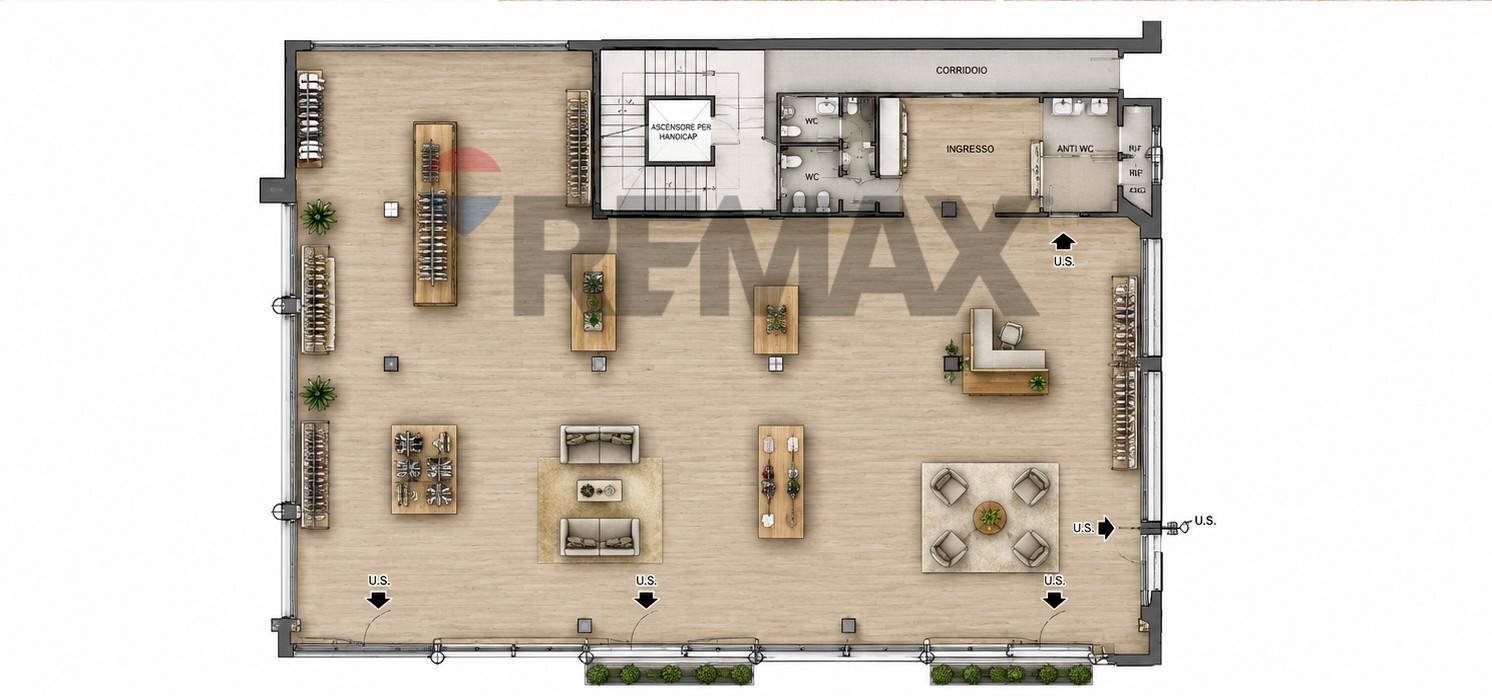 Pianta 3D - Commercial Premises Viale Fratelli Kennedy
 
15, Pedrengo - floor plans 1
