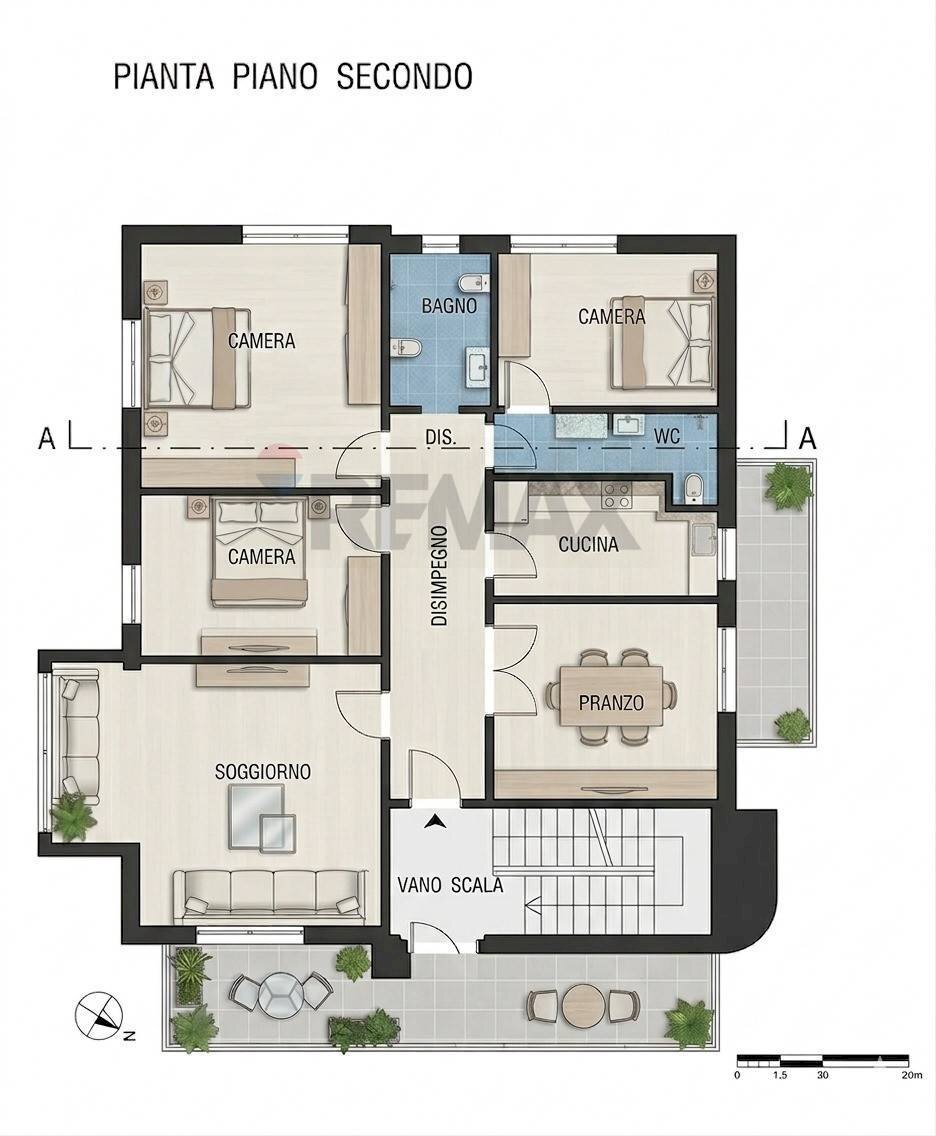 Pianta 2D - Appartamento Rimini - planimetria 1