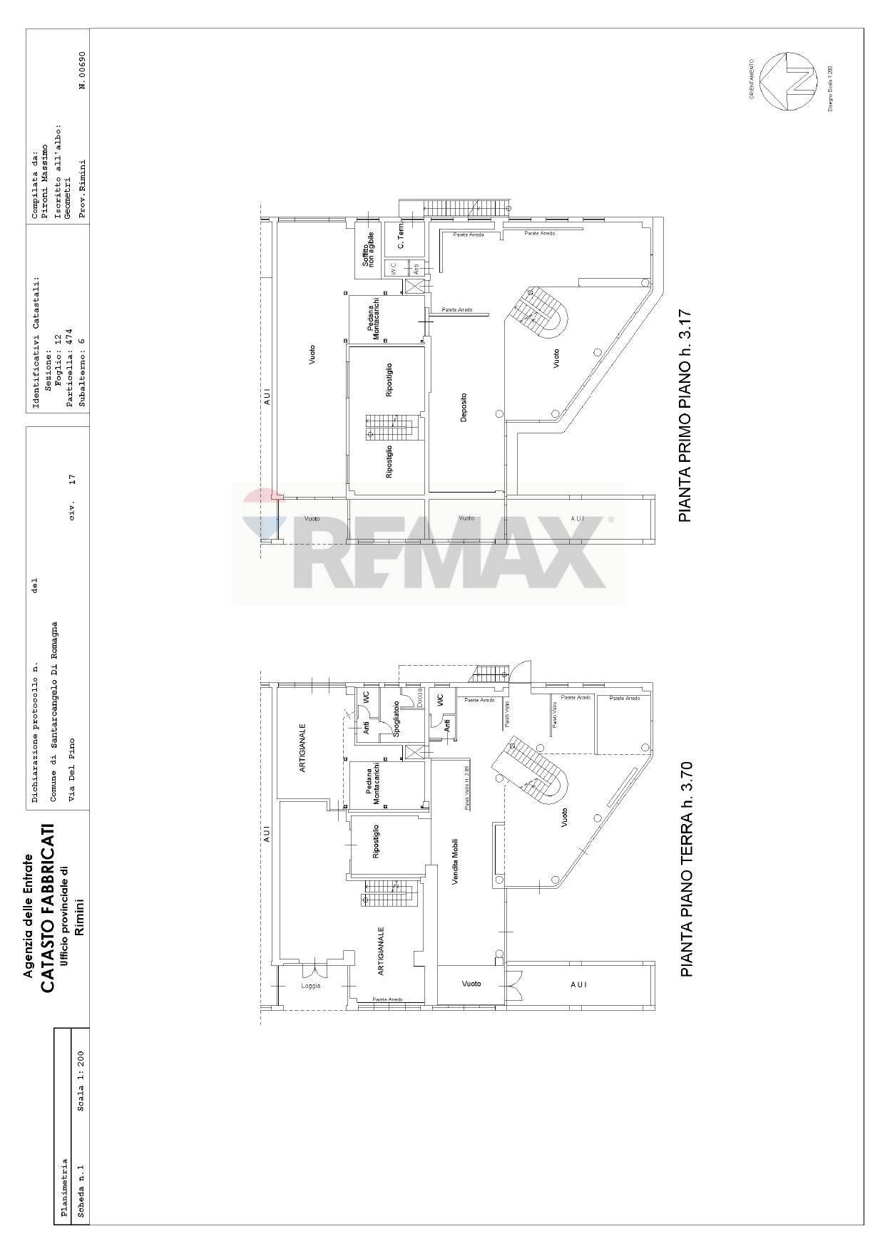 Pianta 2D - Commercial Premises Santarcangelo di Romagna - floor plans 1