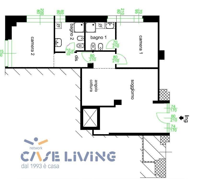 Foto 18 - Three-room apartment Via Salasco
 
20, Milano - floor plans 1