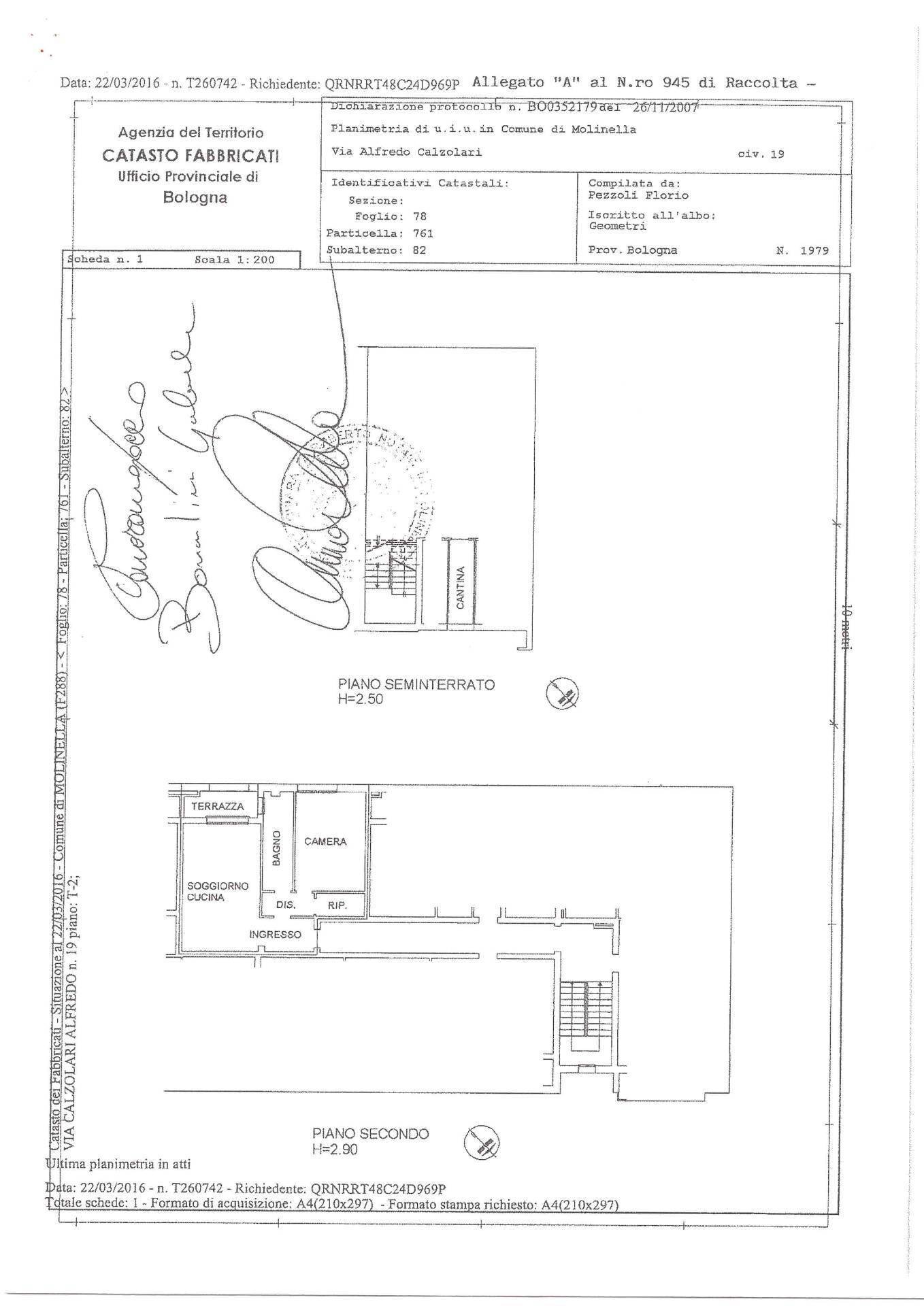 Foto 38 - Appartamento Via Alfredo Calzolari
 
19, Molinella - planimetria 1