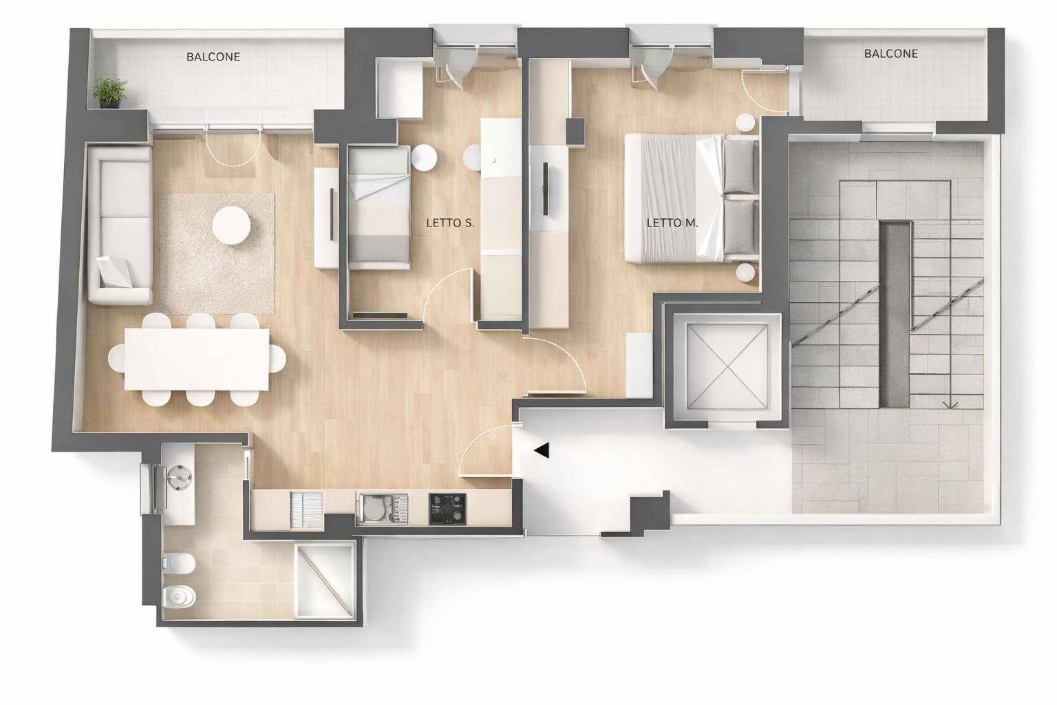 Foto 33 - Three-room apartment VIA ROMANINO
 
12, Brescia - floor plans 1