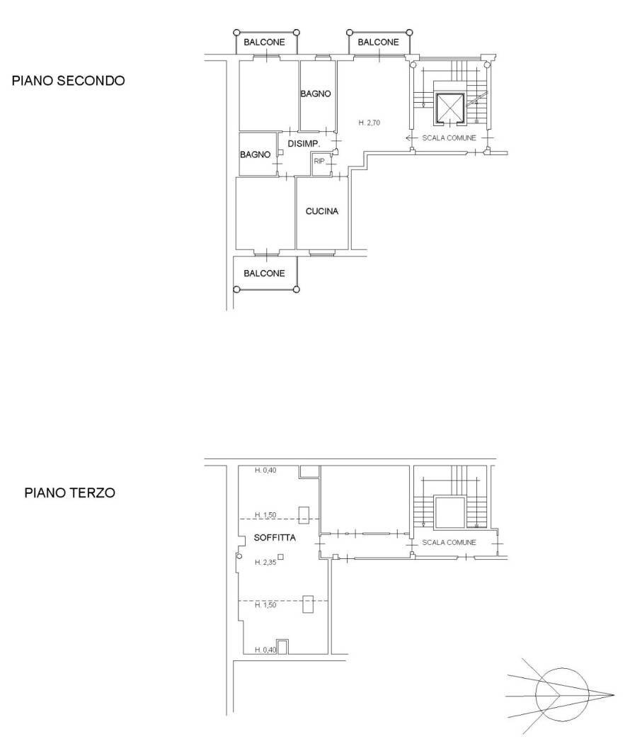 Attico via della Rosa Bianca, Mondovì - planimetria 1