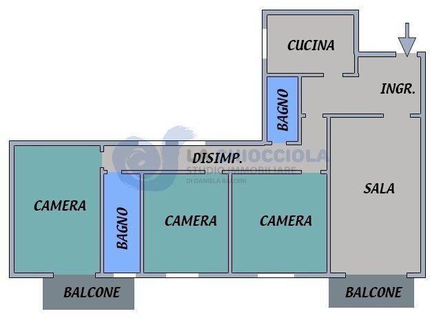 SA75 - Appartamento VIA CIPRIANI, Bologna - planimetria 1