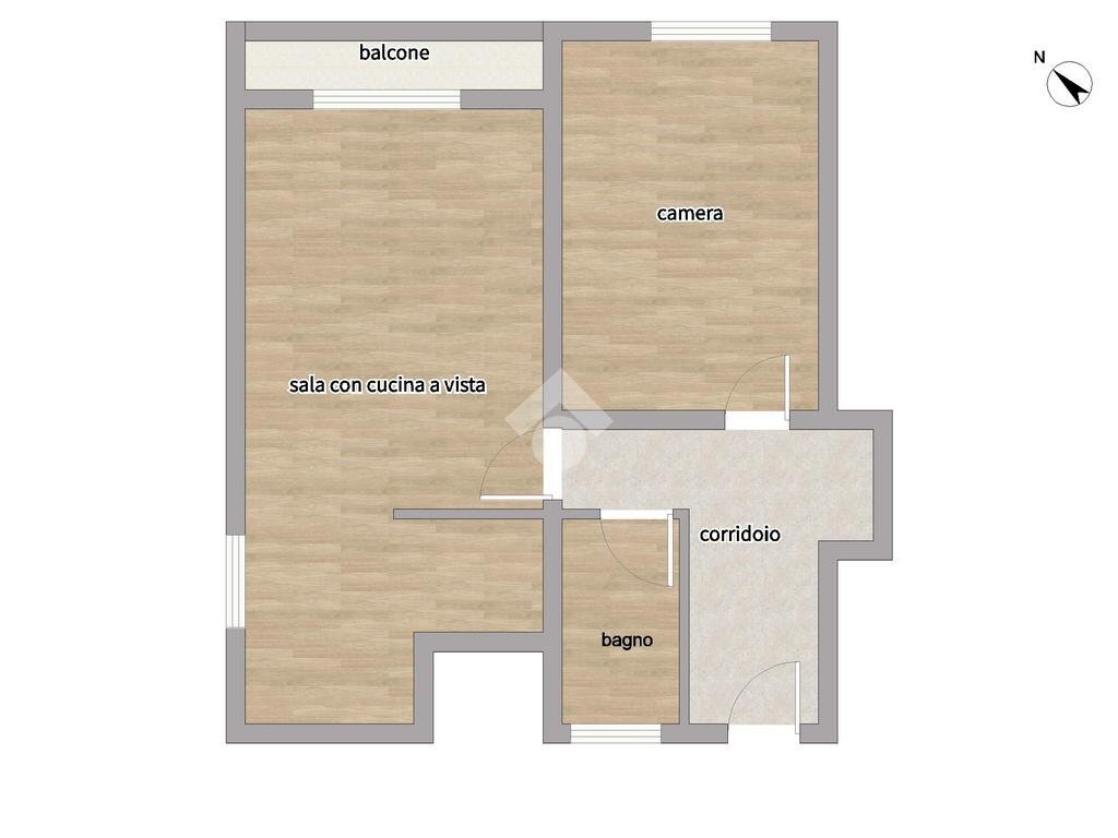Bilocale Via Giulio Natta, Milano (zona Gallaratese) - planimetria 1
