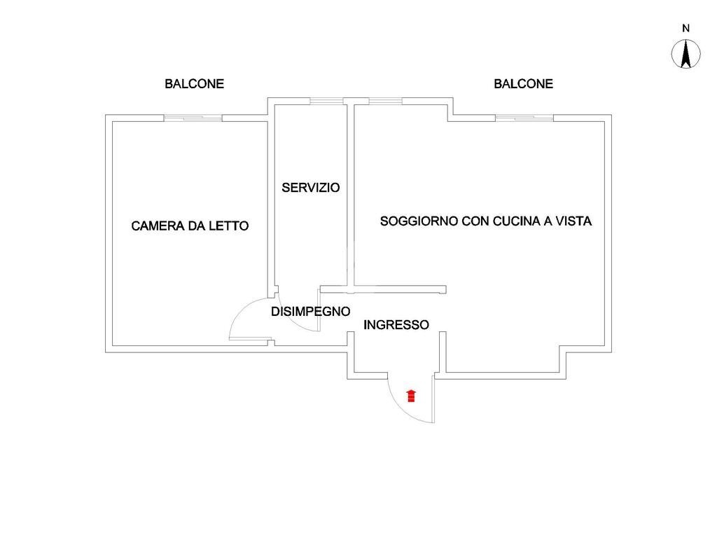 Two-room apartment Viale Caterina Da Forli', Milano (neighborhood Bande Nere) - floor plans 1